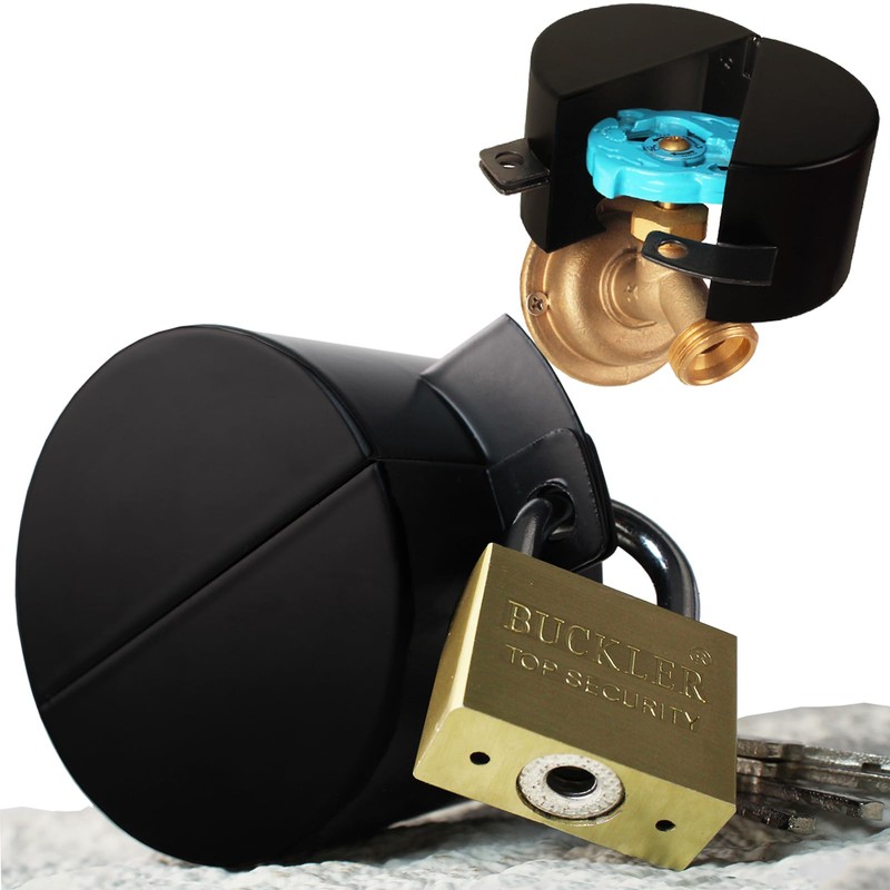 Outdoor Faucet Lock, Water Hose Bib Spigot Lock Black Cover