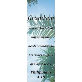 Grandson Keepsake Bookmark with Bible Verse And Tassel - Inspirational Gift