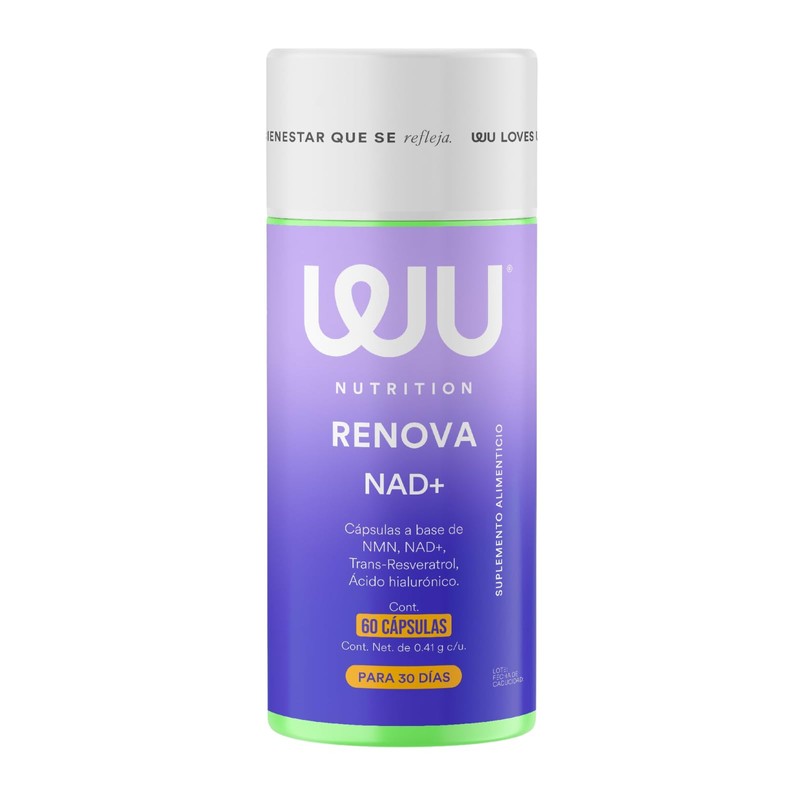 WU Nutrition RENOVA NMN + NAD + Trans-Resveratrol Suplemento 60