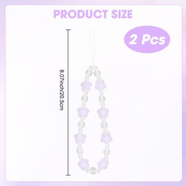 CRASPIRE Phone Charms Cellphone Charm Strap for Women Beaded Mobilephone Lanyard Medium Purple Wrist Straps Smartphones Chain Strings Theft Phones Lanyards Decor Bags Purses Keychains Girls