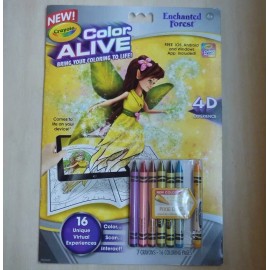 Crayola Color Alive Enchanted Forest coloring book w crayons fairies Pixie Dust