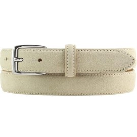 BELTINGER Italian Suede Belt 25mm Wide Ladies Ladies Ladies Belt Trouser Belt Suede Buckle Silver, Beige, silver