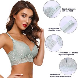 TBSCWYF Nursing Bra Without Underwire Comfortable Maternity Bra Women's Maternity Bra with Lace Women's Nursing Bra Without Underwire Lightly Padded Triangle Bra with Lace, Green, l