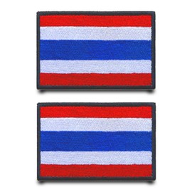 Pack of 2 Thai Flag Patch Velcro Tactical Military Thailand Patch, Patch with Velcro Airsoft Patch for Jacket Velcro Straps Backpacks Tactical Clothing Pockets Badge