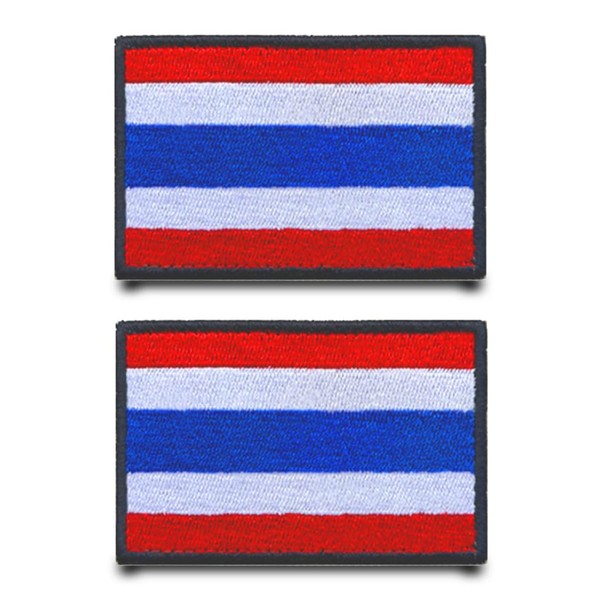 Pack of 2 Thai Flag Patch Velcro Tactical Military Thailand