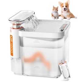 85oz/2.5L Cat Water Fountain with Triple Filtration, Ultra Quiet Pet Water Fountain with 90-Day Long Lasting Replacement Filter for Cats, Small Dogs, Multiple Pets