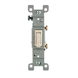 Leviton 1451-2T Framed Grounded Toggle Switch, 120 V, 15 A, 1 P, 1 Count, Light Almond