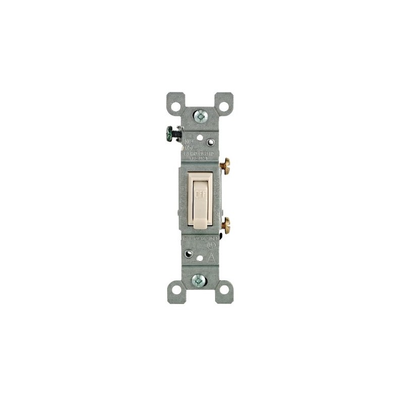 Leviton 1451-2T Framed Grounded Toggle Switch, 120 V, 15 A,