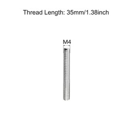TOP-VIGOR 20Pcs M4 x 35mm Fully Threaded Rod, 304 Stainless Steel Right Hand Threads Rods, Fully Studding Rod Bar for Anchor Bolts, Clamps, Hangers and U-Bolts