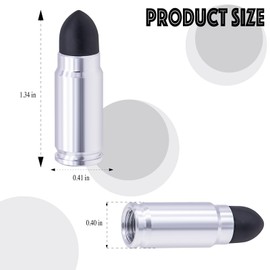 MEAJOO 4PCS Bullet Style Tire Valve Stem Caps, Plastic Tip Tire Valve Caps, Aluminum Alloy Dustproof Waterproof Valve Caps Cover fits Cars, Trucks, Bikes, Motorcycles and Bicycles(Silver)