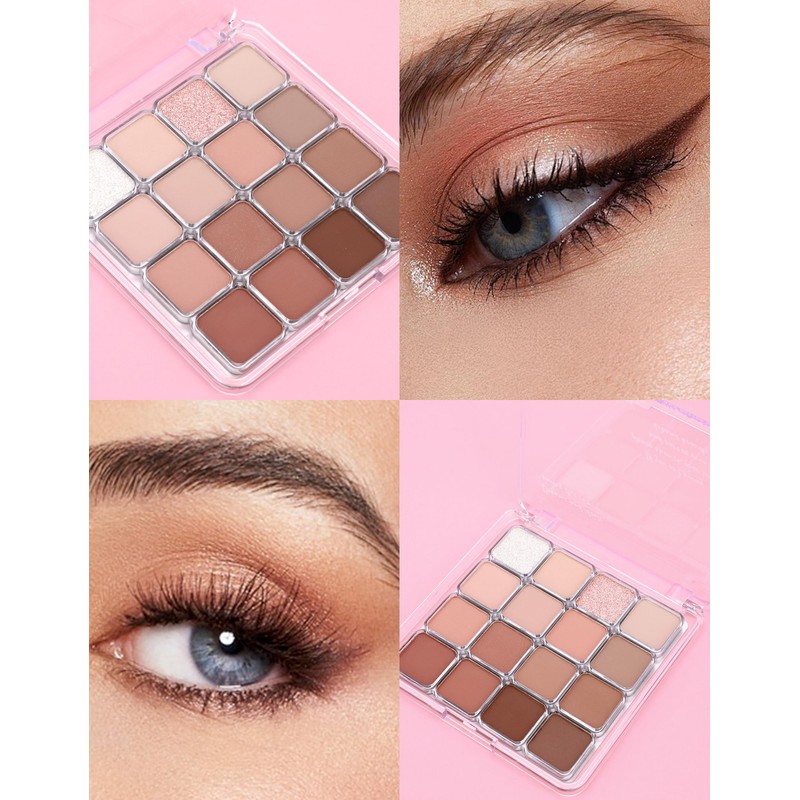 Erinde 16 Colors Eyeshadow Palette, Matte Shimmer Glitter Finishes Eye