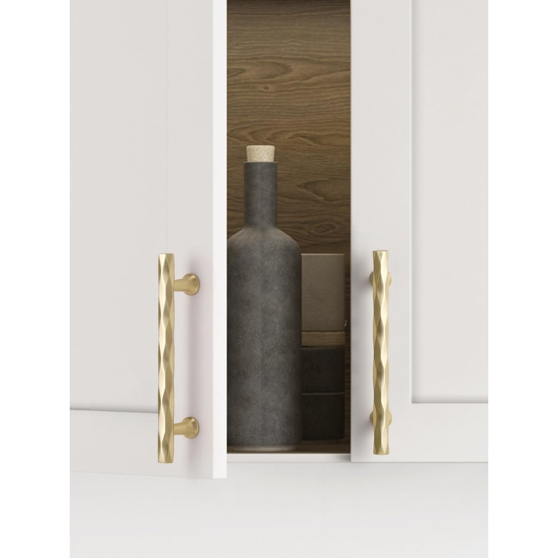 JIASENBAO Brushed Gold Cabinet Pulls 3.78" Hole Center 5 Pack