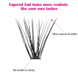 Fadlash Cluster Eyelashes, 30 Roots, 0.07mm, D-curl, 14mm, Medium Length, 120 pcs, Self-Application, DIY, Individual Cluster Eyelashes