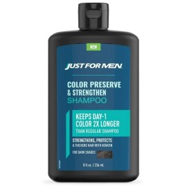Just For Men Color Preserve & Strengthen Shampoo - 8 oz, Dark Shades