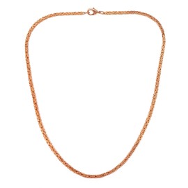 Tendenzalia Byzantine Byzantine Necklace Rose Gold-Plated or Doublé 2.4 mm Square, Brass