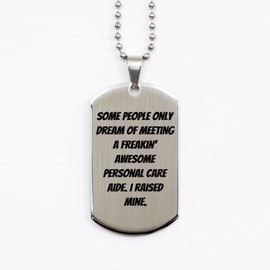 Inappropriate Personal Care aide, Some People Only Dream of Meeting a Freakin', Holiday Silver Dog Tag for Personal Care aide