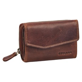 STILORD 'Carina' Stylish Womens Leather Purse Medium-Size - Genuine Leather Wallet for Women with Many Compartments - Retro NFC & RFID Blocking Purse with Gift Box, Colour:Kara - Cognac