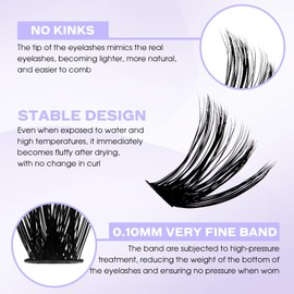 DIY Lash Clusters for Using at Home: Wendy lashes for Eyelash Extensions, Ultra-light, Natural, Fluffy, Wispy, Waterproof, Anime, Manga, Cat Eye, D Curl, 12-16mm, 60D+80D, RR126