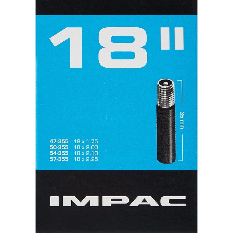Impac Unisex-Youth AV18 Inner Tube, Black, 18 x 1.75/2.25"