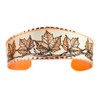Silver Tone Maple Leaf Bracelets for Women. Open-Ended Copper Cuff