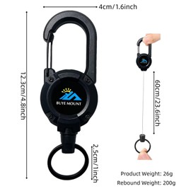 Retractable Keychain, Heavy Duty Retractable Keychain Badge Reels Holder Retractable ID Badge Clip Reel with Stainless Steel Retractable Cord