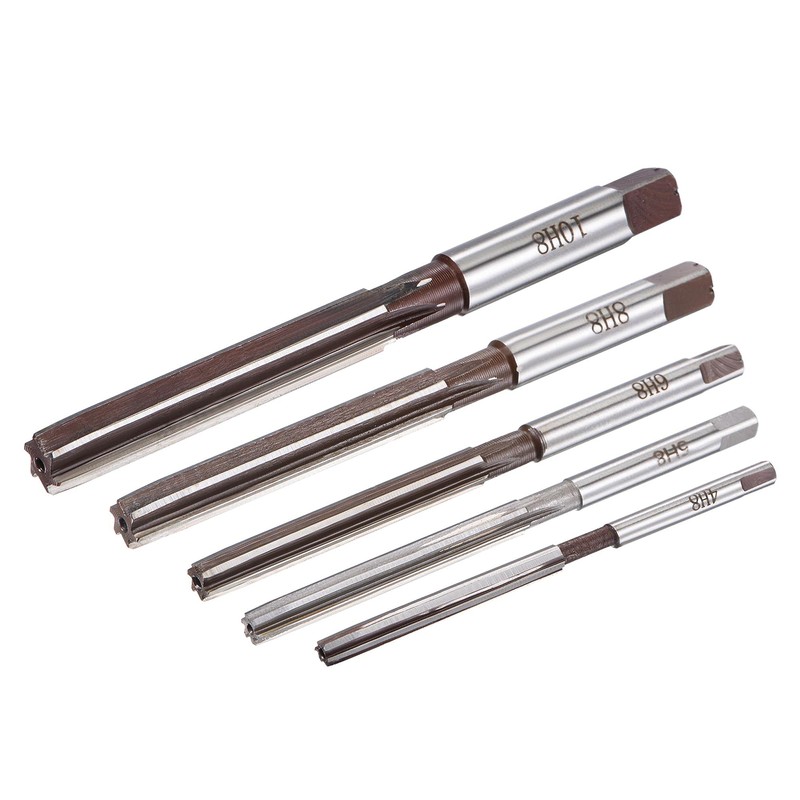 sourcing map 5 Pieces 4/5/6/8/10 mm H8 Carbon 6 Flute