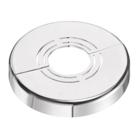 sourcing map Wall Split Flange, 1 Pcs 62x10 mm - Cuttable ABS Round Escutcheon Plate Cover Buckle, Shower Arm Flange for 20/25/33mm(0.8/1.0/1.3 Inch) Water Pipe Faucet Decoration (Silver)