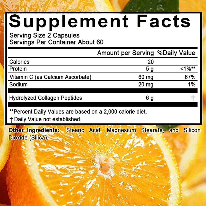 Cpsulas De Pptidos De Colgeno Hidrolizado Y Vitamina C Sin