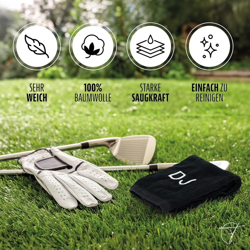Fayrway Golf Towel Black – High-Quality Cotton Golf Towel with