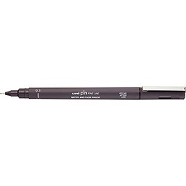 Uni Pin Fineliner Drawing Pen - Dark Grey Tone - 0.1mm - Single