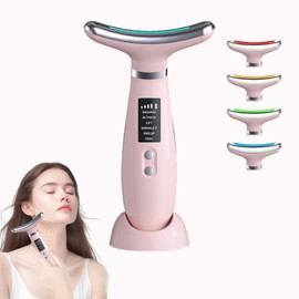 Face Lifting Device, Face Massager Against Wrinkles, Face Beauty Device with 3 Modes, 45°C V Face Beauty Meter Face Device for Skin Tightening & Lifting EMS Device Face for Men and Women (Pink)