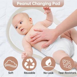 Ajrwiiy Changing Pad Liner (Pack of 3) Compatible with Keekaroo Peanut Changer, Reusable Changing Pads Cover, Soft and Warm, Non-Slip Design, Machine Washable, Ideal for Changing Diaper Needs, White