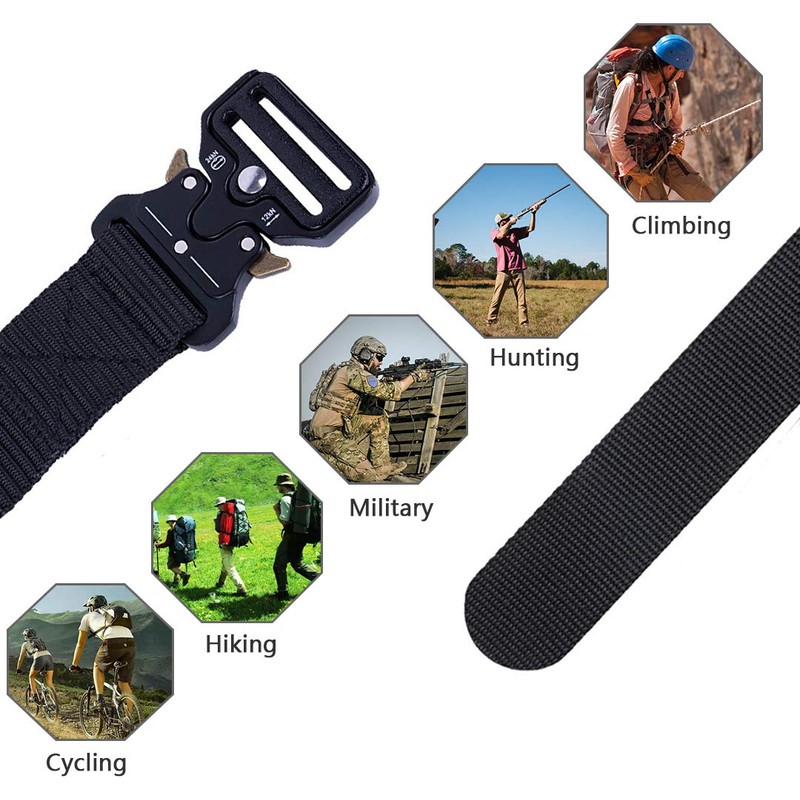 MOZETO Tactical Belts for Men Military Style Work Hiking Riggers