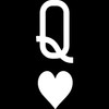 Transparent Decal Stickers of Q of Hearts (White) Premium Waterproof