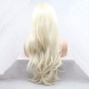 xiweiya Long Body Wavy Hair Platinum Blonde Lace Front Wig