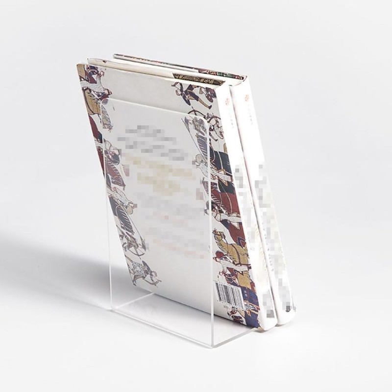 FSSTUD 2 Pieces Clear Acrylic Bookends Desk Bookshelf Ends Non-Slip