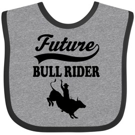 inktastic Future Bull Rider Rodeo Riding Baby Bib Heather and Black 38a1e