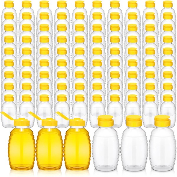 Tioncy 96 PCS Clear Plastic Honey Bottles 16 Oz Honey