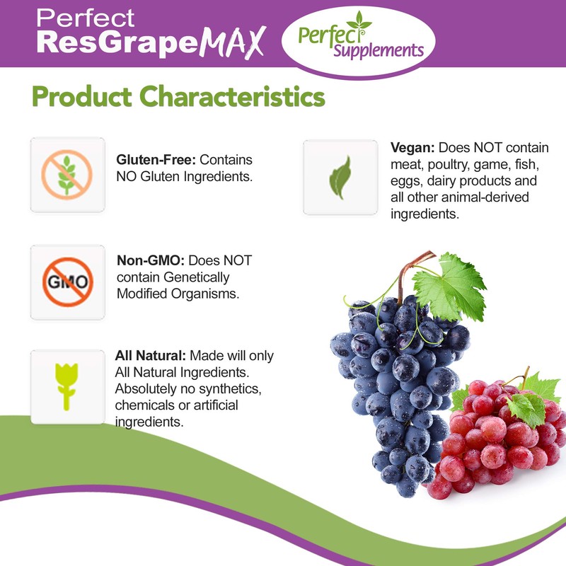Perfect Supplements – Perfect ResGrape Resveratrol MAX – 60 Capsules