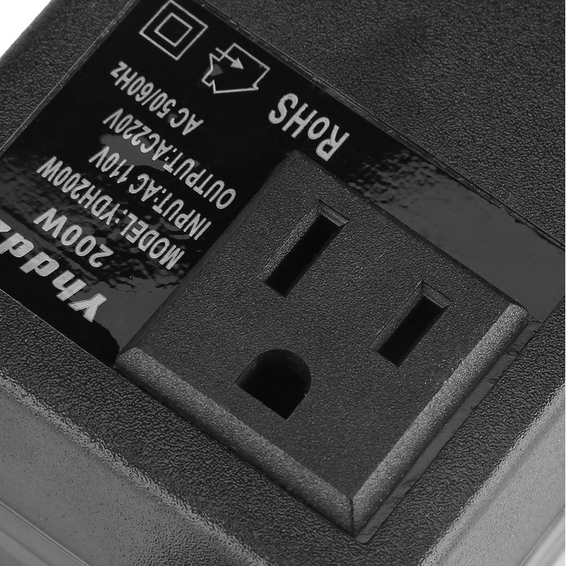 transformador 110 a 220, 200W Viaje Adaptador 110V a 220V