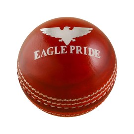 Eagle Pride Premium Hand-Stitched Leather Cricket Balls for Club, Practice, Test, One Day, and T20 Matches – Tanned Leather, Polished County Crown Match Balls, (156g / 5.5oz) (Red, Pack of 2)