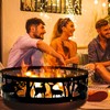 FLITURE Fire Pit Ring - Heavy-Duty 36'' Steel Fire Ring
