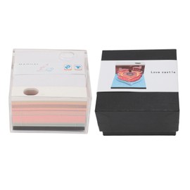 Love Castle 3D Memo Pad with Lights Pen Holder Paper Carving Sculpture DIY 3D Art Notepad for Desktop Decoration Valentine's Day Gift