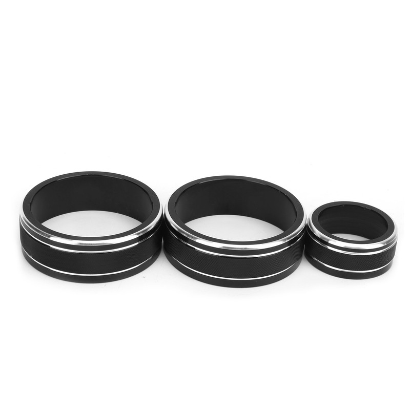3pcs Car Air Conditioning Interior Climate Controller Knob Cover Black