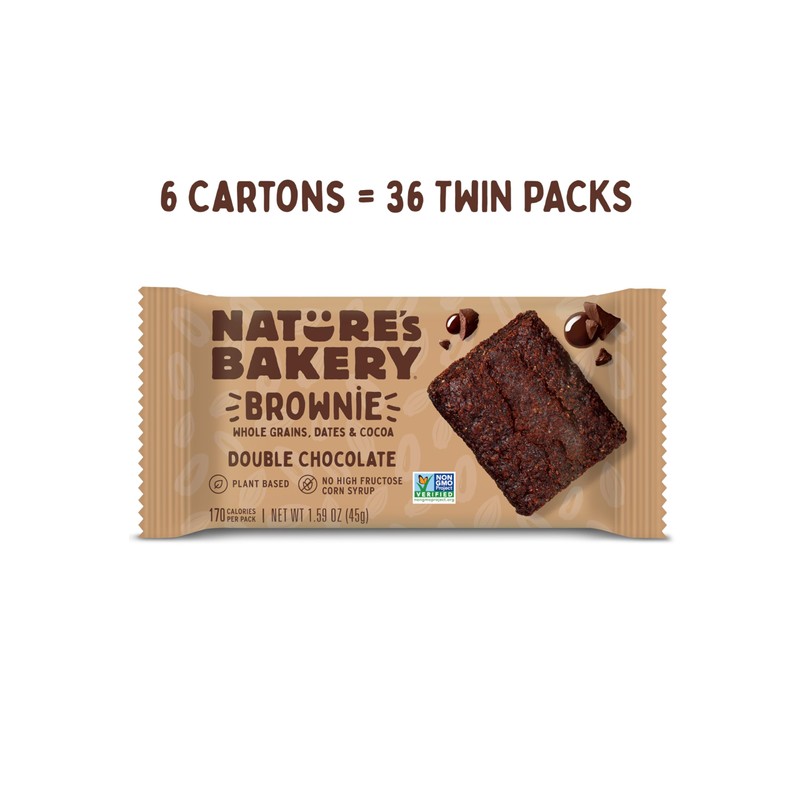 Nature’s Bakery Double Chocolate Brownie Bars, Whole Grains, Dates, and