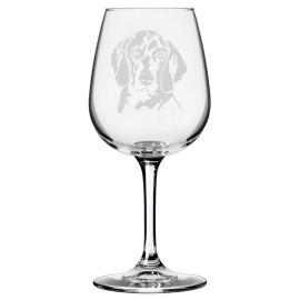 Etched Laser Art Weimaraner Dog Themed Etched All Purpose 12.75oz Wine Glass