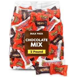 Bulk 2 Pound Chocolate Candy Bars Variety Mix – Individually Wrapped Assorted Candies For Graduation Parties, Office Snacks, Events & Candy Buffets