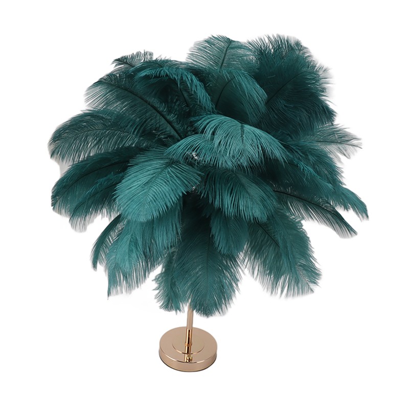 Ostrich Feather Table Lamp Rechargeable Modern Romantic Decoration Lamp Bedroom