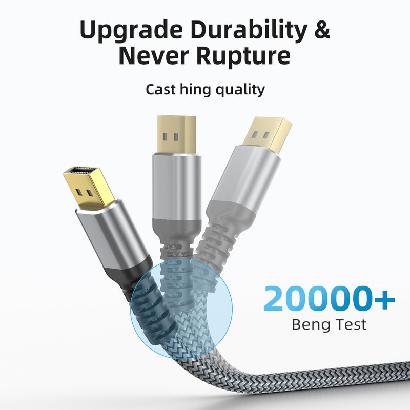looyotul Display Port Cable 7 m 132.4 GBps High-Speed 8K