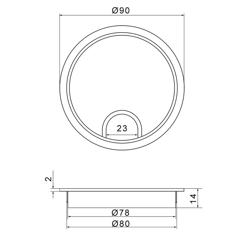 sossai® Cable grommet, cable passage, desk duct with brush for